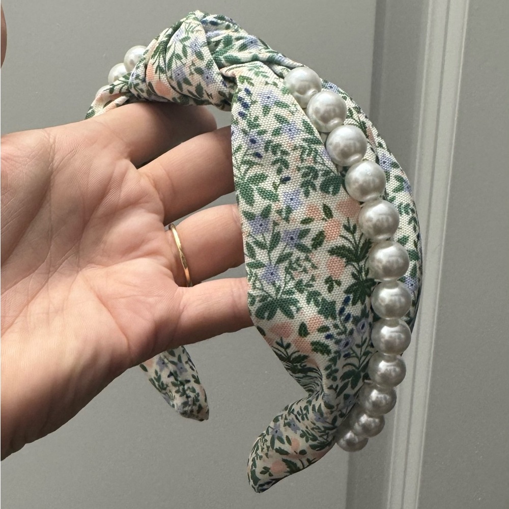 Rifle Paper Co. Green Floral Pearl Headband